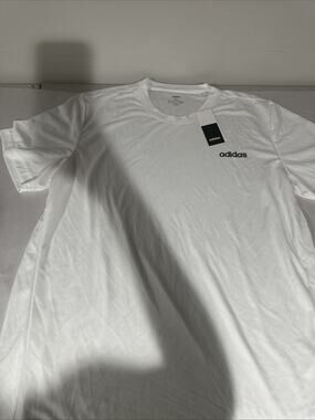 Adidas Mens XL White Climalite Logo Short Sleeve Athletic T-Shirt